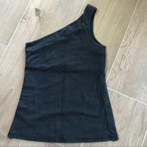 Luluemon One Shoulder Charcoal Grey Tank